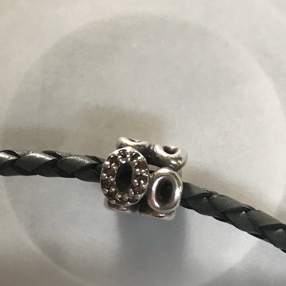 Pandora silver charm with stones